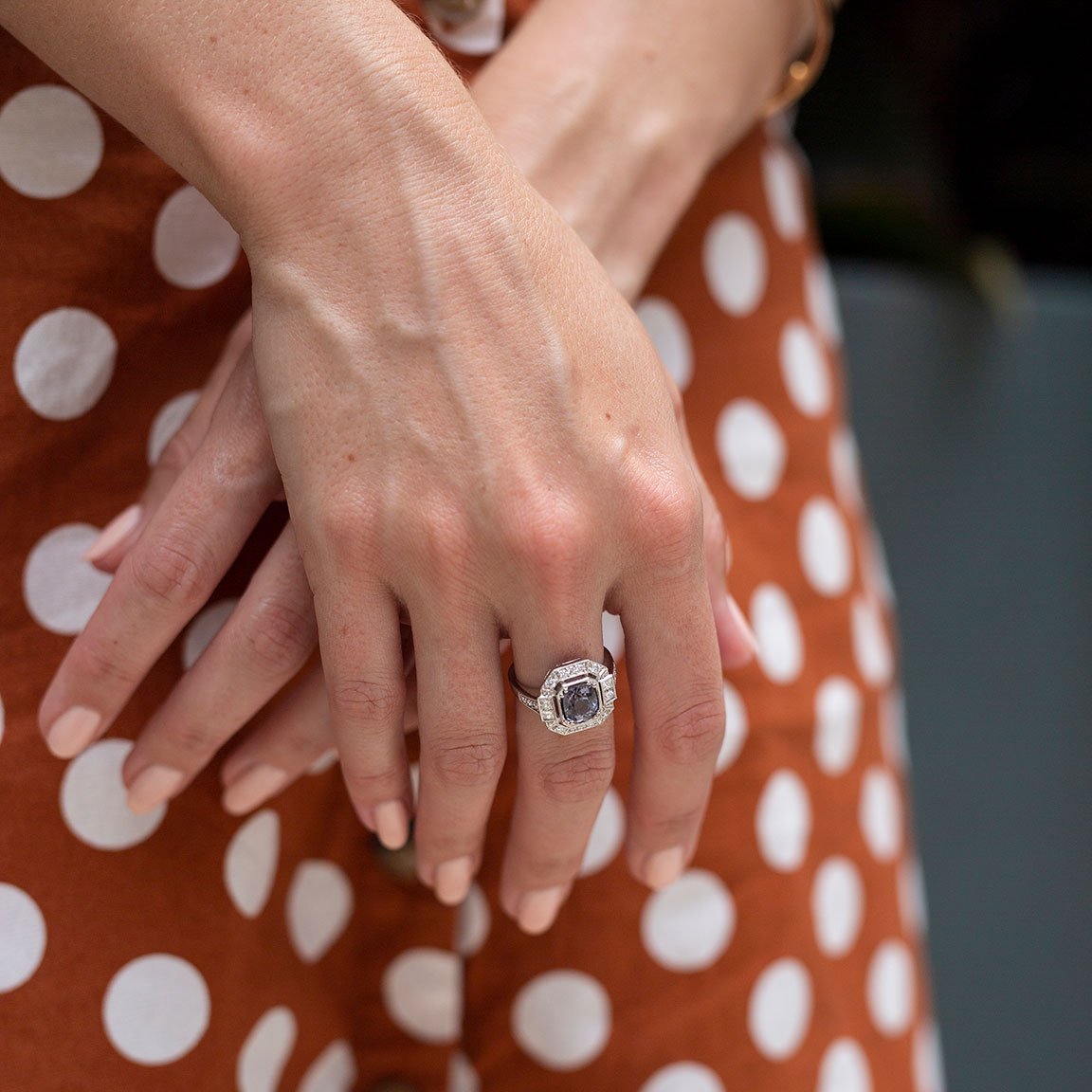 Brooklynn Spinel and Diamond Art Deco Ring Ring Imperial Jewellery - Auctions, Antique, Vintage & Estate 