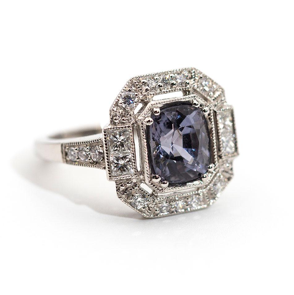Brooklynn Spinel and Diamond Art Deco Ring Ring Imperial Jewellery - Auctions, Antique, Vintage & Estate 