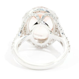Buenos Aires 8.74ct Oval Cut Morganite and Diamond Platinum Ring Rings Imperial Jewellery - Auctions, Antique, Vintage & Estate