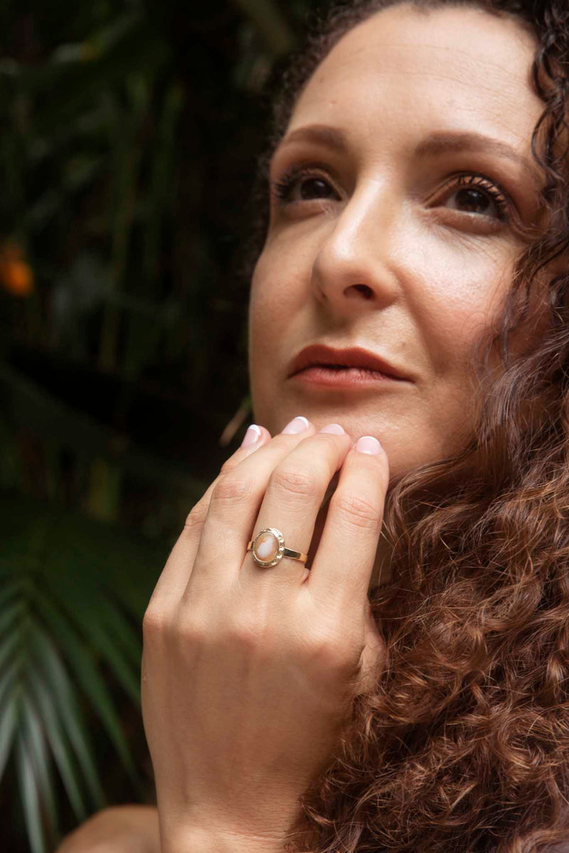 Cadence Circa 1950s 10ct Yellow Gold Cameo Ring Rings Imperial Jewellery 