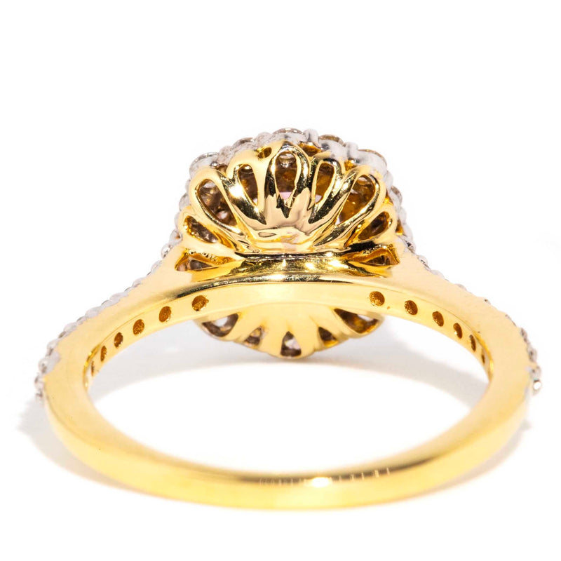 Callista 1.16 Carat Pink Sapphire & Diamond Halo Ring 18ct Gold Rings Imperial Jewellery 