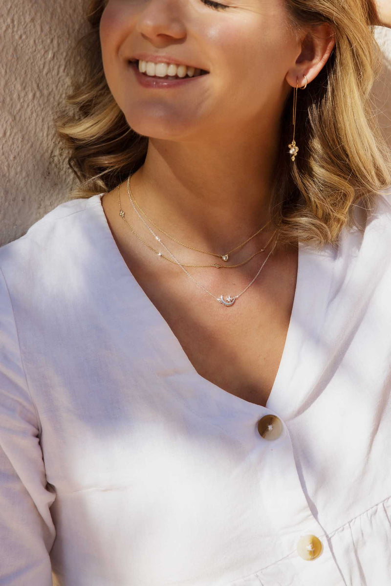 Capri 18ct White Gold Heart Shape Diamond Necklet* GTG Necklaces Imperial Jewellery 