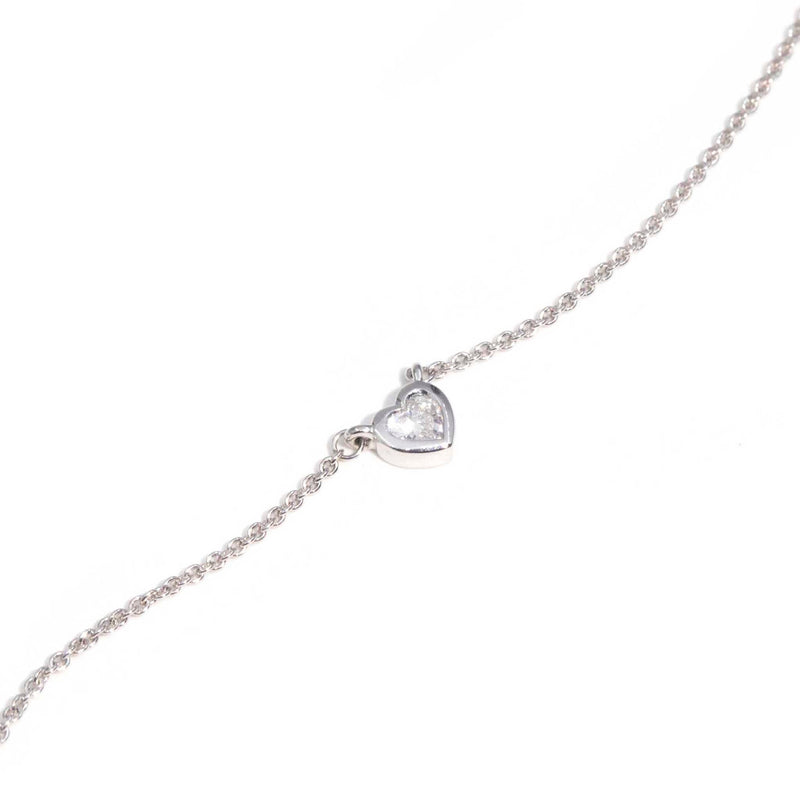 Capri 18ct White Gold Heart Shape Diamond Necklet Necklaces Imperial Jewellery 