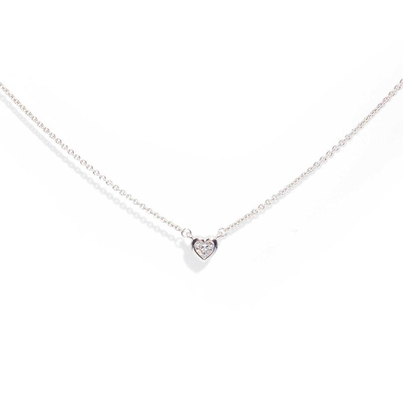 Capri 18ct White Gold Heart Shape Diamond Necklet Necklaces Imperial Jewellery 