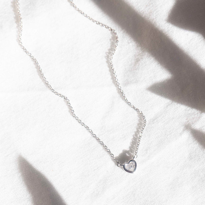 Capri 18ct White Gold Heart Shape Diamond Necklet Necklaces Imperial Jewellery 
