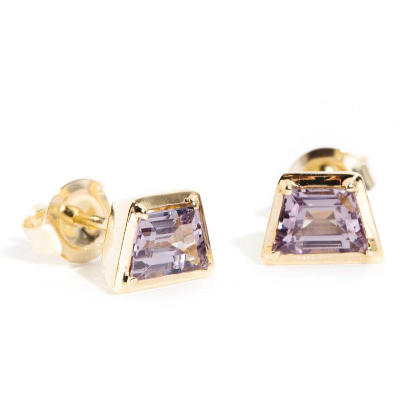 Carlotta Purple Spinel Contemporary Stud Earrings 9ct Gold*OB Earrings Imperial Jewellery 