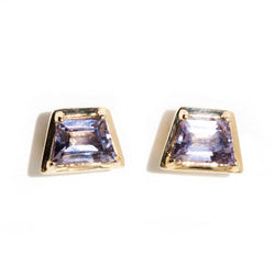 Carlotta Purple Spinel Contemporary Stud Earrings 9ct Gold*OB Earrings Imperial Jewellery Imperial Jewellery - Hamilton 