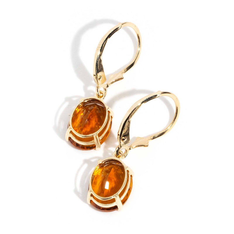 Carolyn 14ct Yellow Gold Citrine Drop Hook Earrings Earrings Imperial Jewellery 