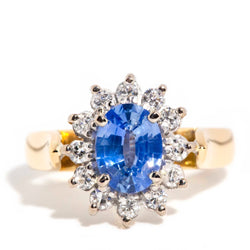 Castiel 18ct Gold Blue Sapphire & Diamond Halo Ring* OB Gemmo Rings Imperial Jewellery Imperial Jewellery - Hamilton 