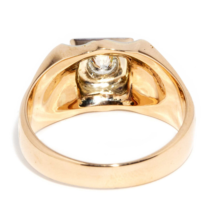 Charles Circa 1970s Diamond Vintage 18 Carat Gold Signet Ring WIP Rings Imperial Jewellery 