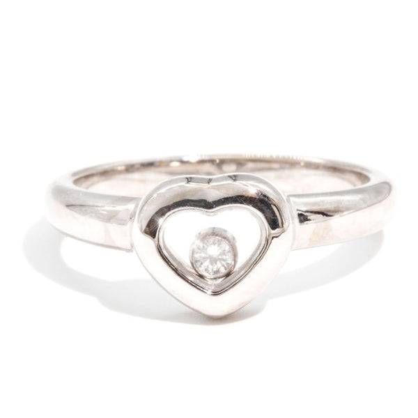 Chopard 18 Carat White Gold Happy Diamonds Heart Ring Rings Imperial Jewellery