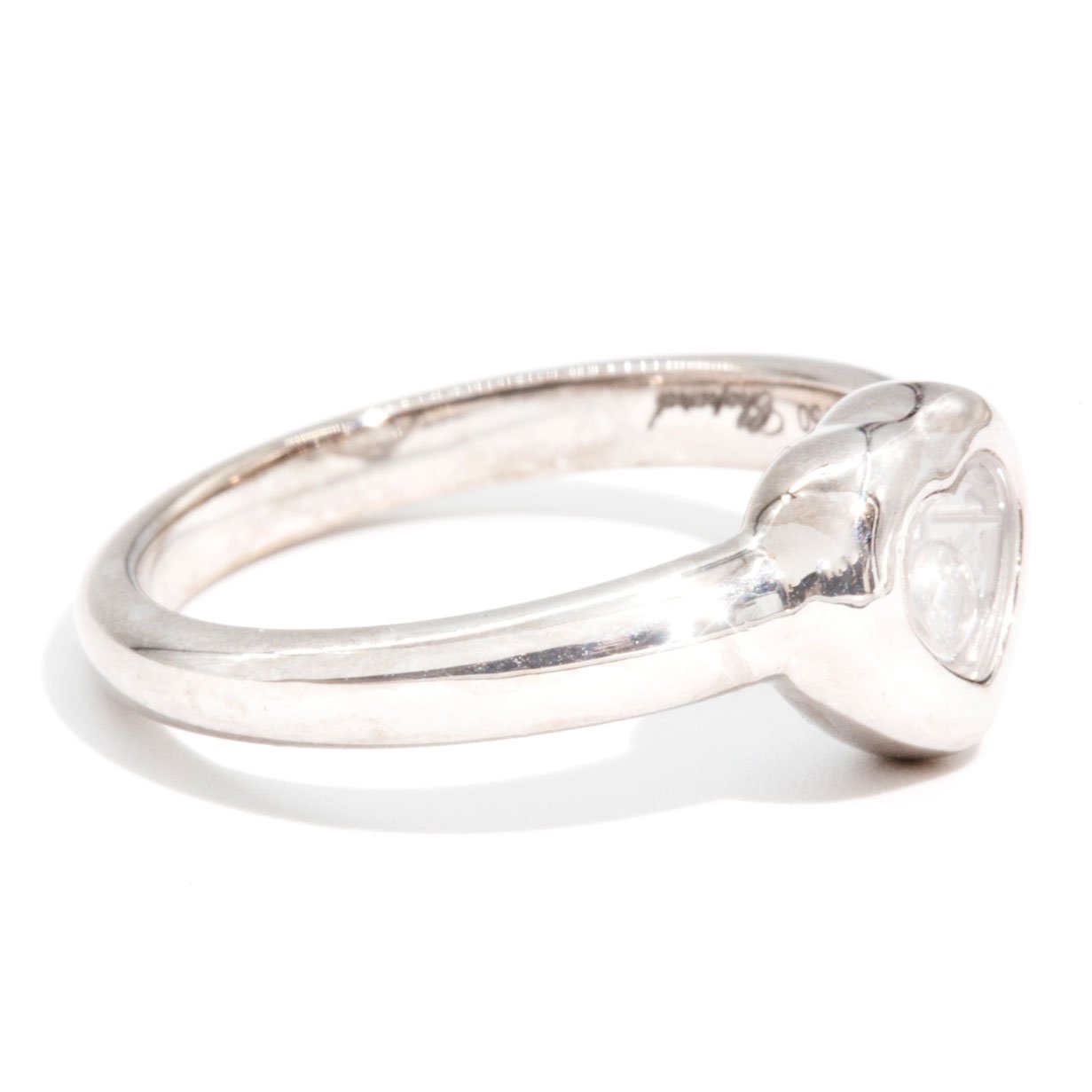 Chopard 18 Carat White Gold Happy Diamonds Heart Ring Rings Imperial Jewellery