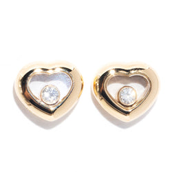 Chopard 18ct Gold Vintage Floating Diamond Heart Studs* OB $ Gemmo Earrings Imperial Jewellery Imperial Jewellery - Hamilton 