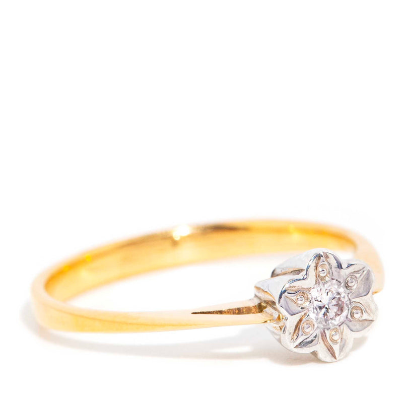 Claire 1960s Diamond Vintage Flower 18ct Gold Ring* XRF TEST AGAIN Rings Imperial Jewellery 
