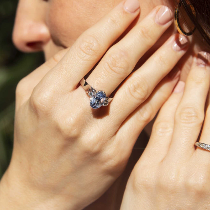 Clemence 18ct White Gold Sapphire & Diamond Ring* DRAFT Rings Imperial Jewellery 