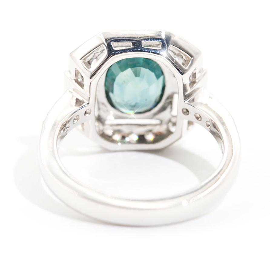 Clementine Colour Shifting 3.14ct Sapphire & Diamond Platinum Ring Ring Imperial Jewellery - Auctions, Antique, Vintage & Estate