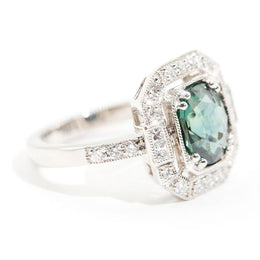 Clementine Colour Shifting 3.14ct Sapphire & Diamond Platinum Ring Ring Imperial Jewellery - Auctions, Antique, Vintage & Estate