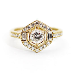 Colita 0.98 Carat Diamond Art Deco Ring Ring Imperial Jewellery