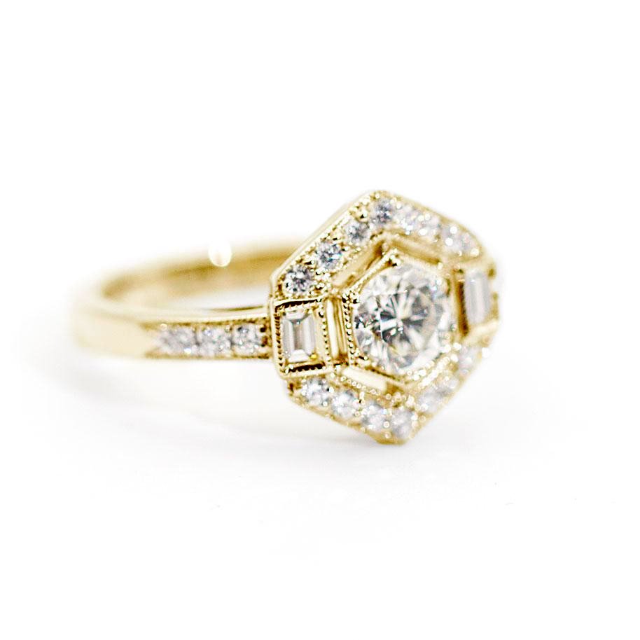 Colita 0.98 Carat Diamond Art Deco Ring Ring Imperial Jewellery
