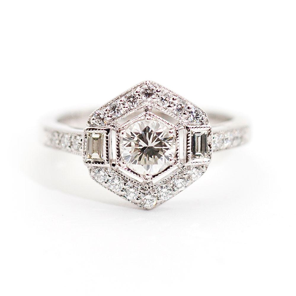 Colita 0.98 Carat Diamond Art Deco Ring Ring Imperial Jewellery - Auctions, Antique, Vintage & Estate