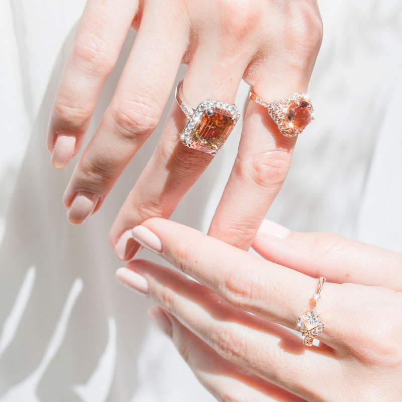 Cora 10.84 Carat BiColour Tourmaline and Diamond Platinum Ring Ring Imperial Jewellery - Auctions, Antique, Vintage & Estate 