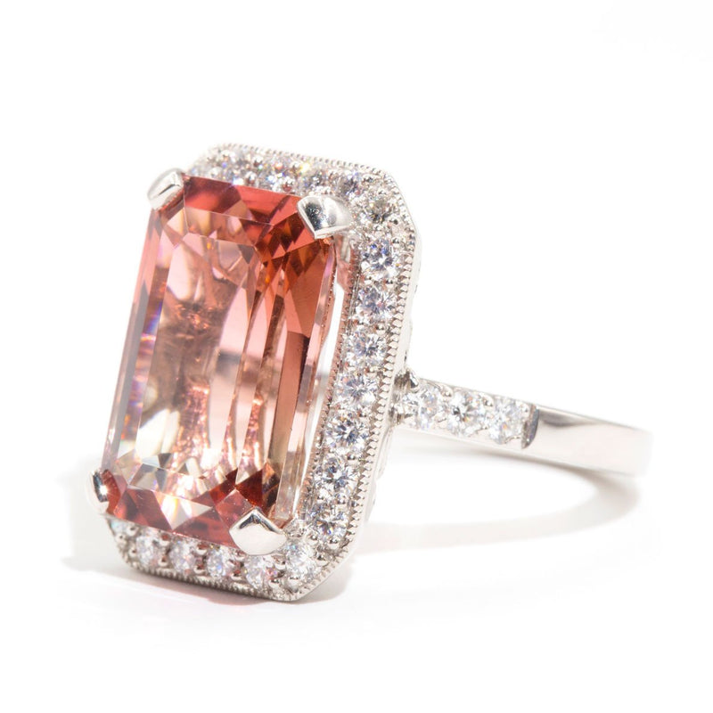Cora 10.84 Carat BiColour Tourmaline and Diamond Platinum Ring Rings Imperial Jewellery 