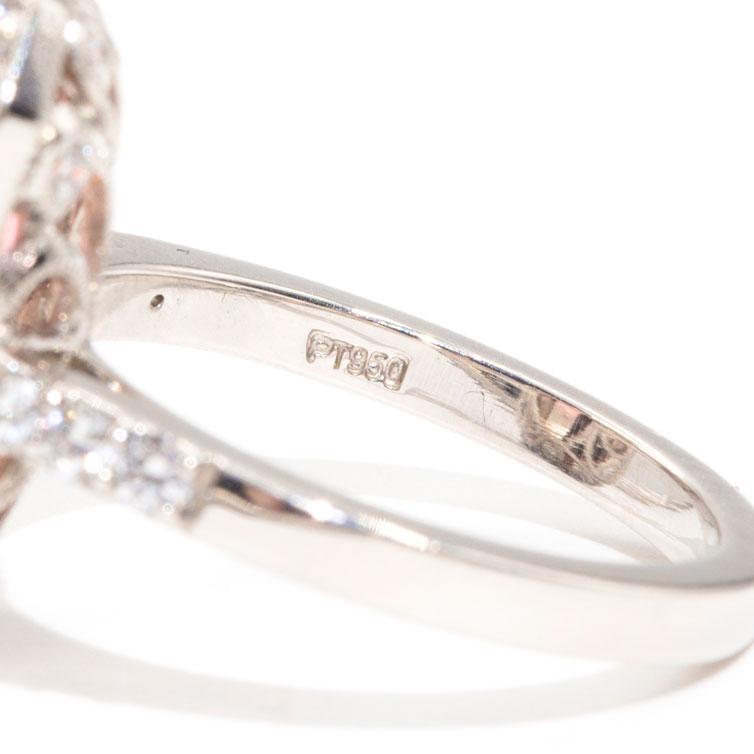 Cora 10.84 Carat BiColour Tourmaline and Diamond Platinum Ring Rings Imperial Jewellery 