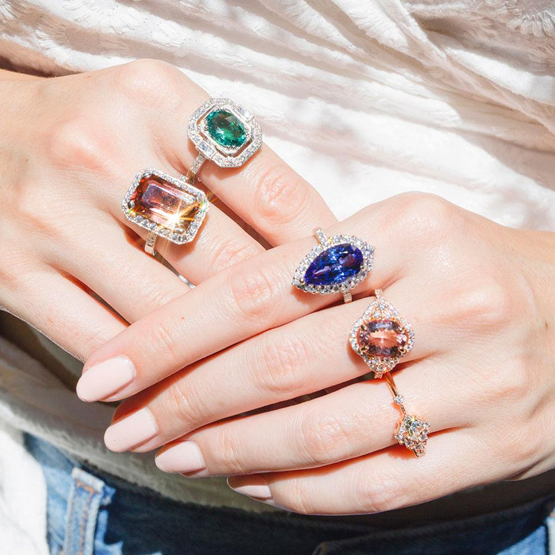 Cora Bi Coloured Tourmaline and Diamond Vintage Ring Ring Imperial Jewellery - Auctions, Antique, Vintage & Estate 
