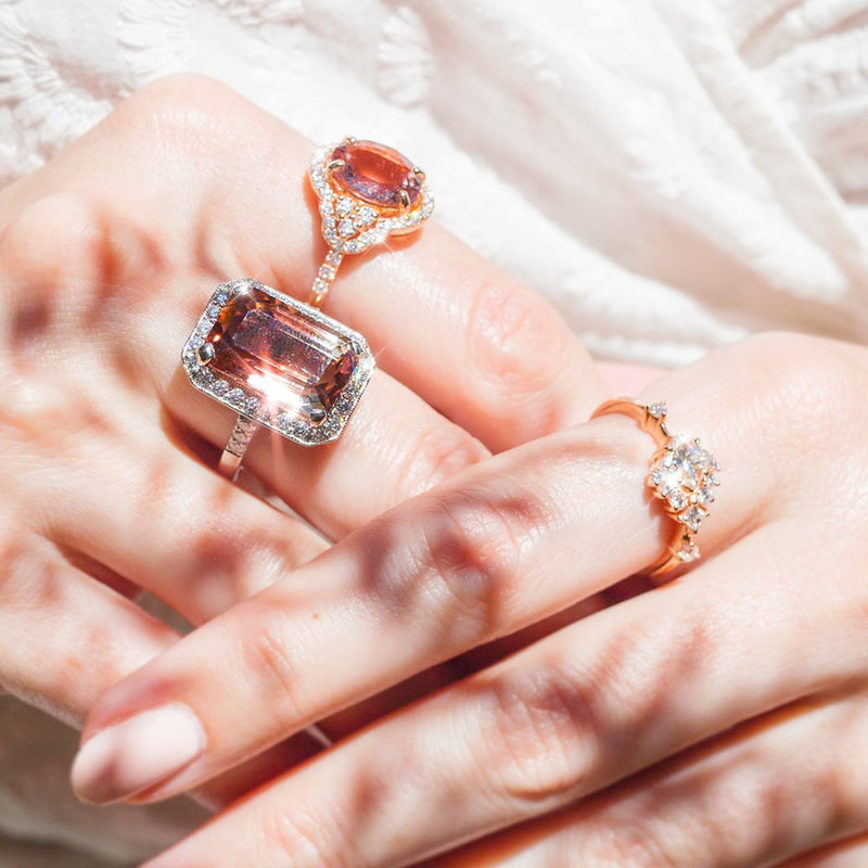 Cora Bi Coloured Tourmaline and Diamond Vintage Ring Ring Imperial Jewellery - Auctions, Antique, Vintage & Estate 