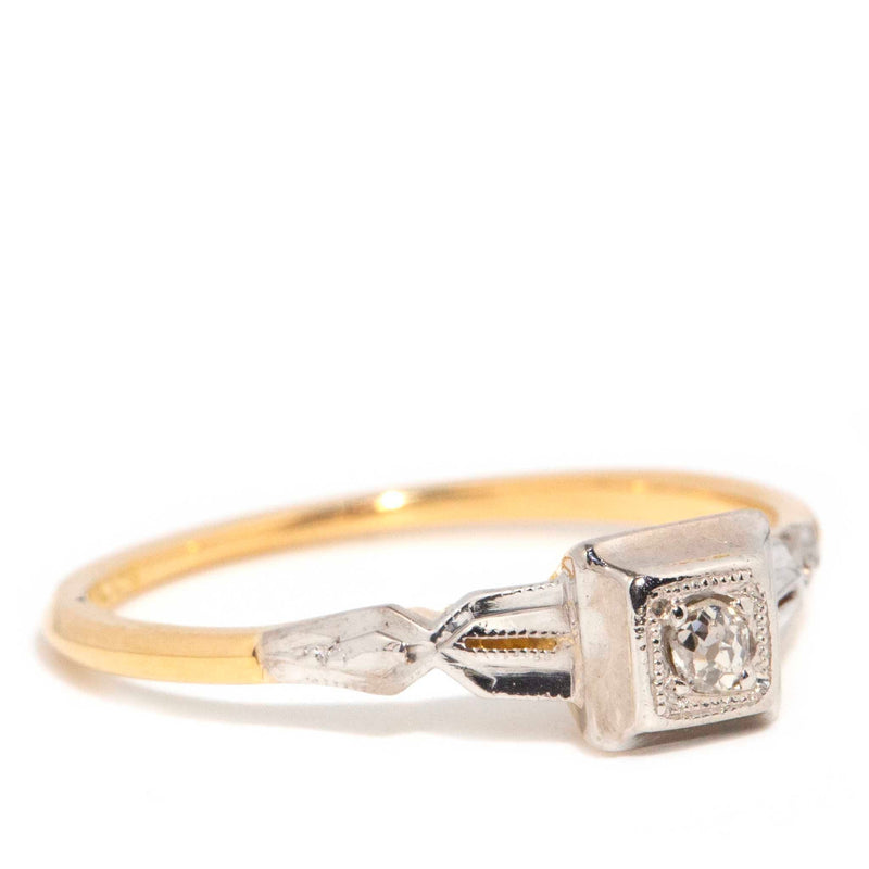 Cordelia Circa 1950s Old Cut Diamond 18ct & Platinum Ring* GTG Rings Imperial Jewellery 