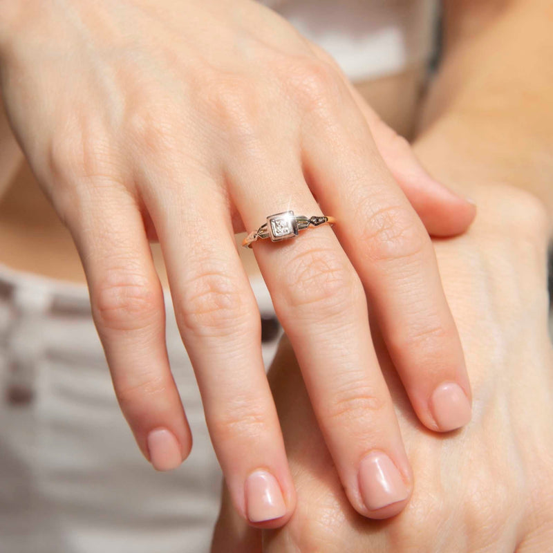 Cordelia Circa 1950s Old Cut Diamond 18ct & Platinum Ring* GTG Rings Imperial Jewellery 