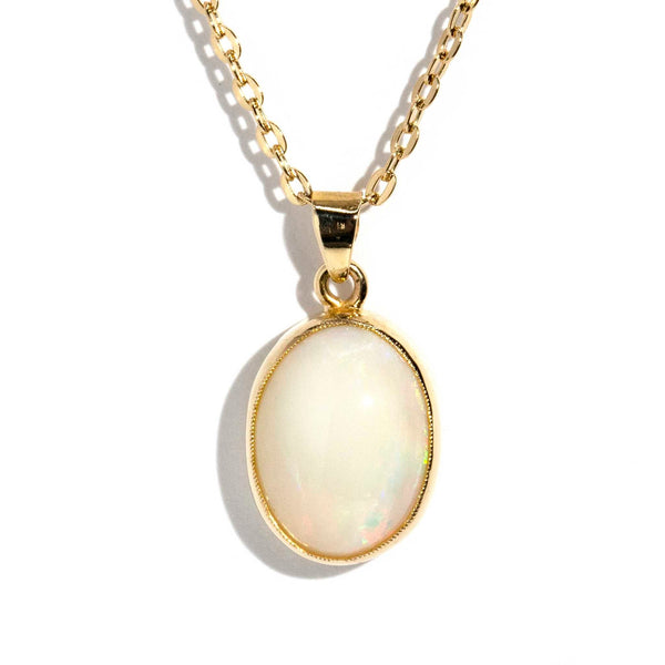 Cordy 1980s Australian Opal Pendant & Chain 18ct Gold Pendants/Necklaces Imperial Jewellery Imperial Jewellery - Hamilton 