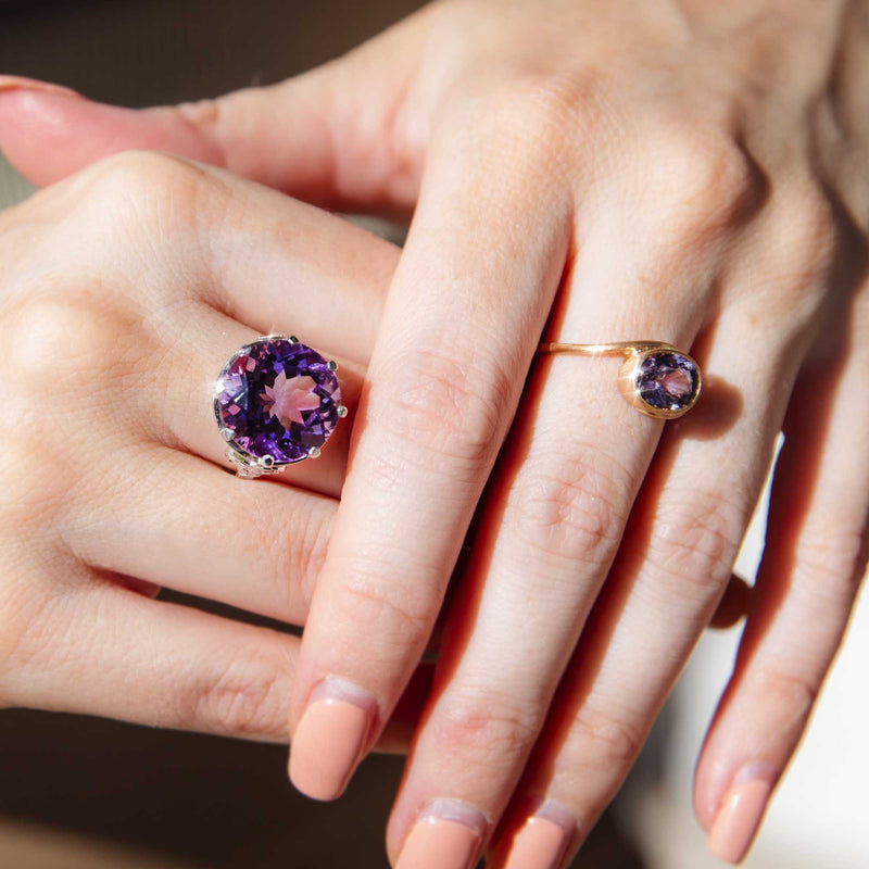 Rose gold purple ring hot sale