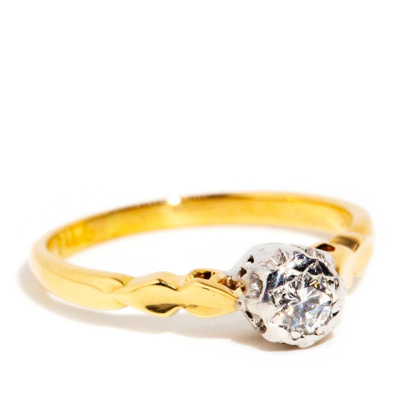 Daley 1960s Diamond Solitaire Ring 18ct Gold Rings Imperial Jewellery 
