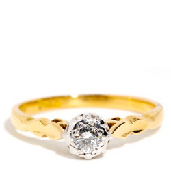 Daley 1960s Diamond Solitaire Ring 18ct Gold Rings Imperial Jewellery Imperial Jewellery - Hamilton 