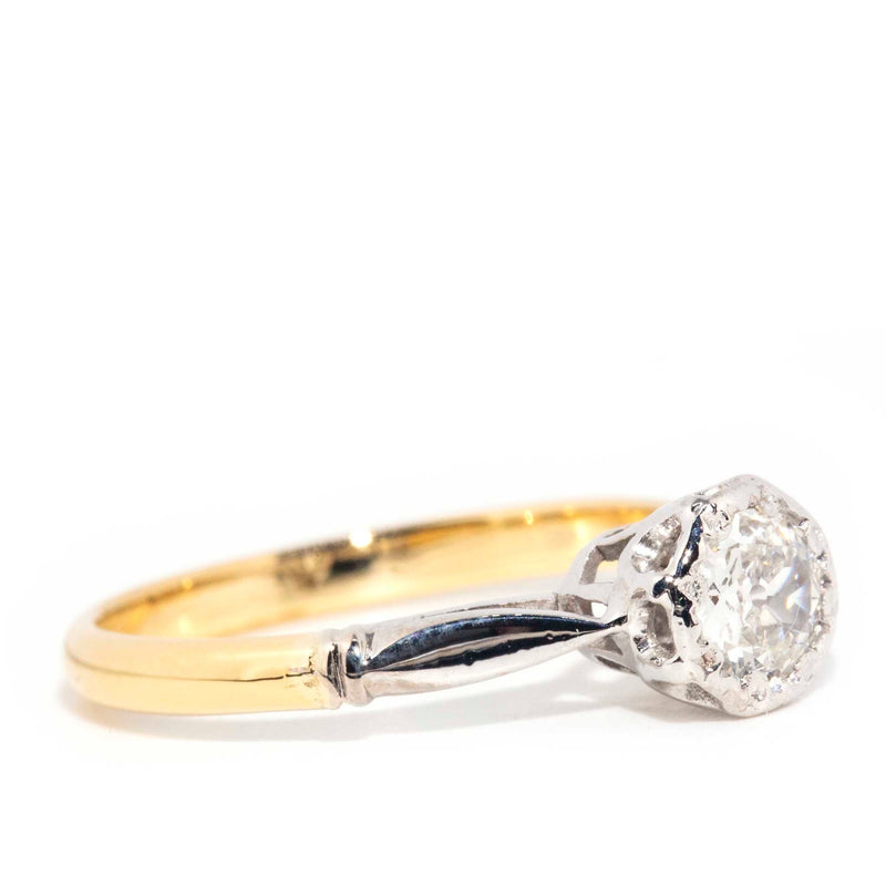 Danielle Circa 1940s 18ct Gold Solitaire Diamond Ring Rings Imperial Jewellery 