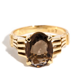 Dante 1970s Smokey Quartz Ring 9ct Gold Rings Imperial Jewellery Imperial Jewellery - Hamilton 