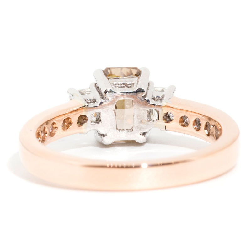 Danyel 18ct Rose Gold Certified Radiant Cut Cognac Diamond Ring Rings Imperial Jewellery