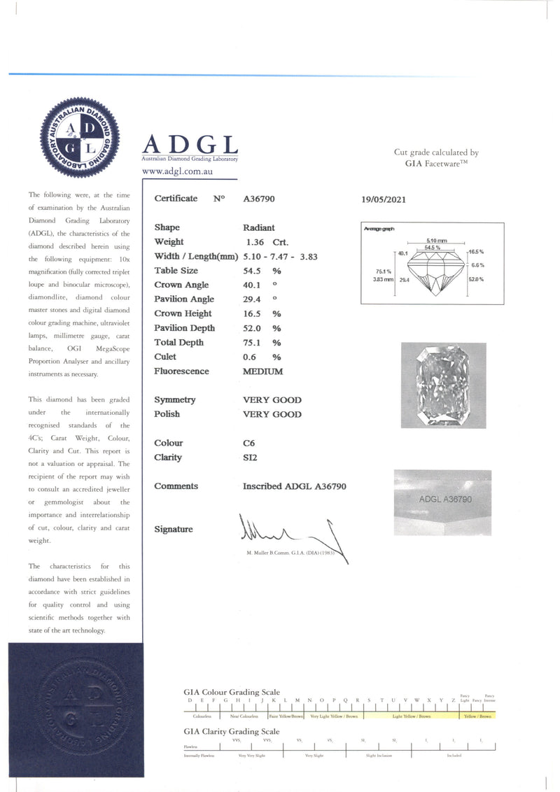 Danyel 18ct Rose Gold Certified Radiant Cut Cognac Diamond Ring Rings Imperial Jewellery