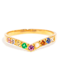 Davina Multicolour Chevron Ring 22ct Gold Rings Imperial Jewellery Imperial Jewellery - Hamilton 