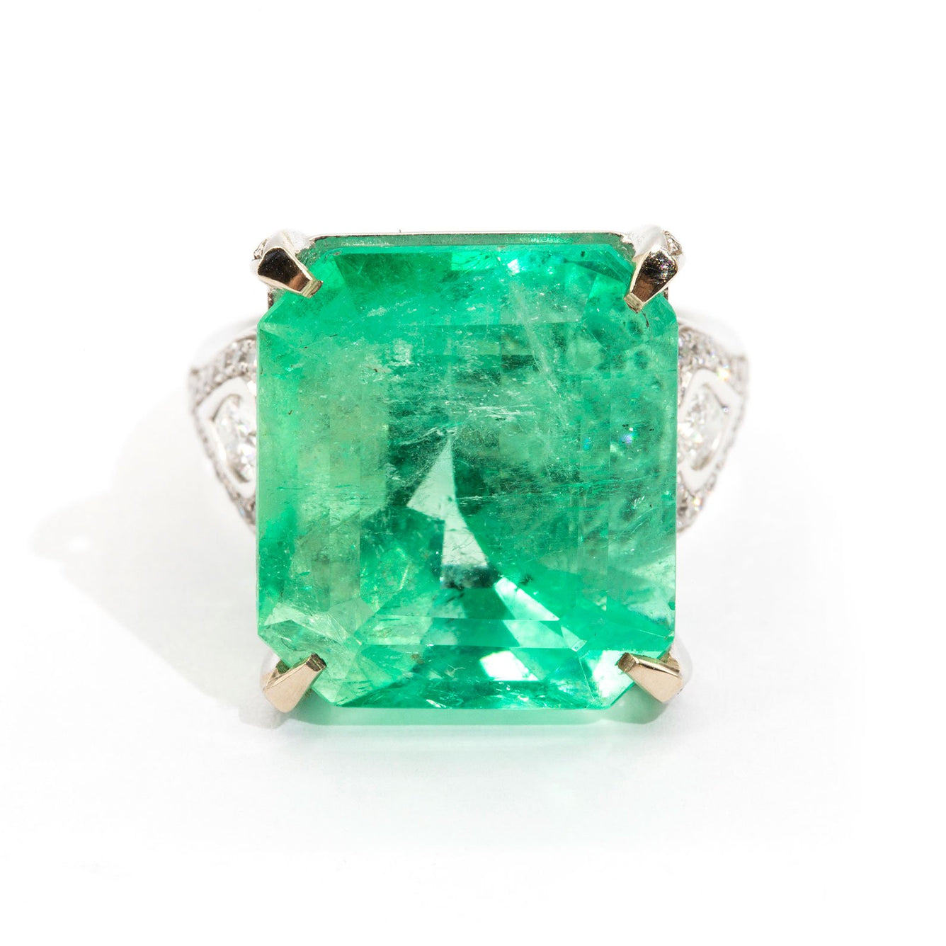 Devi Emerald & Diamond Ring Rings Imperial Jewellery - Auctions, Antique, Vintage & Estate 