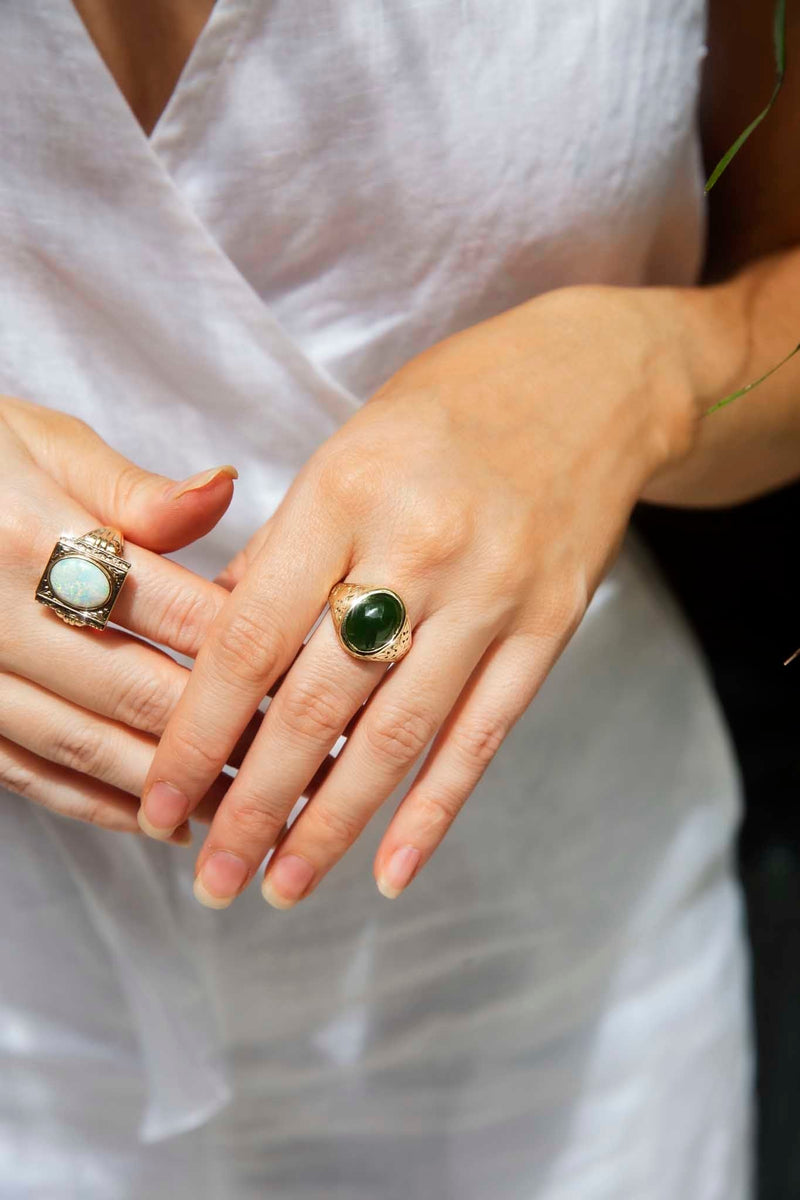Crystal Cay Australian Opal Ring | Opalized Wood Ring | Opal | NIXIN