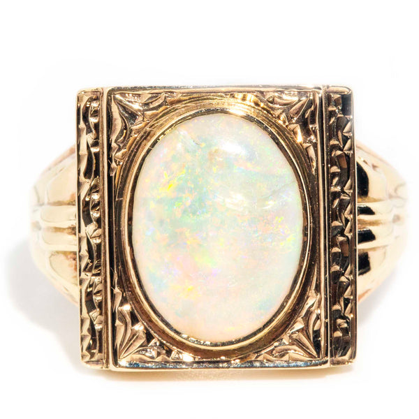 Diana Circa 1940s Crystal Opal Ring 9ct Yellow Gold Rings Imperial Jewellery Imperial Jewellery - Hamilton 