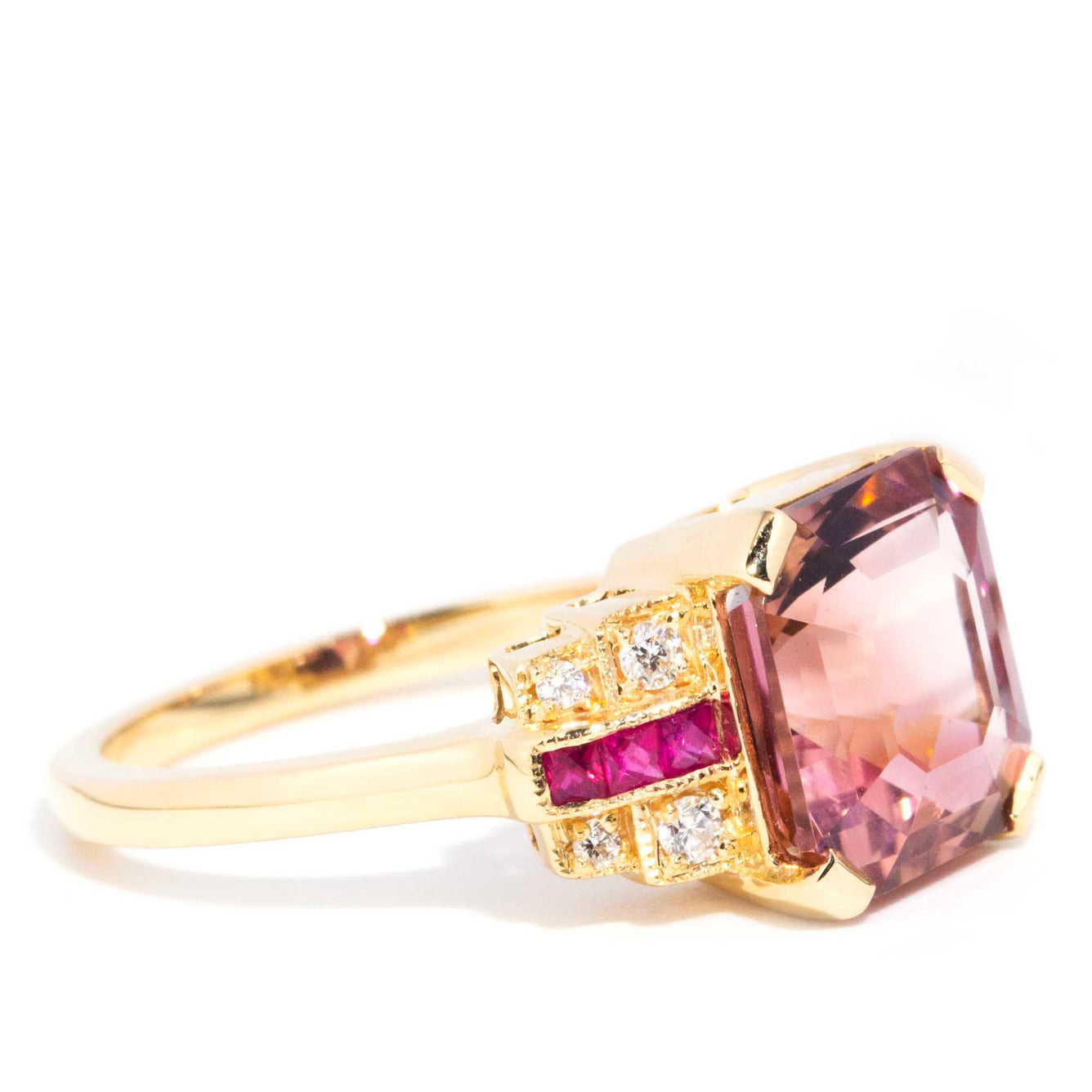 Dorothy 4.21ct Pink Tourmaline Ruby & Diamond 18ct Gold Ring* GTG Rings Imperial Jewellery