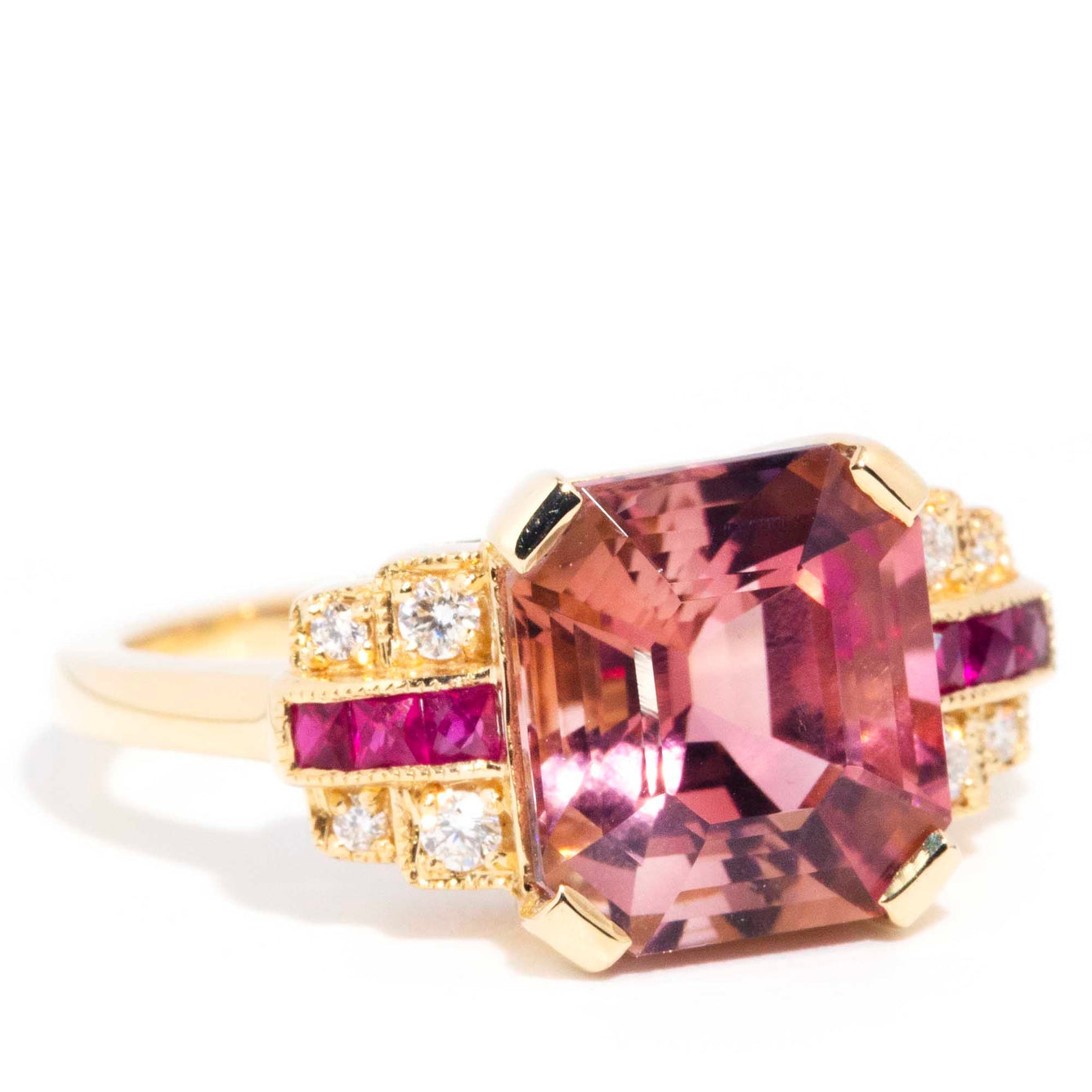 Dorothy 4.21ct Pink Tourmaline Ruby & Diamond 18ct Gold Ring* GTG Rings Imperial Jewellery