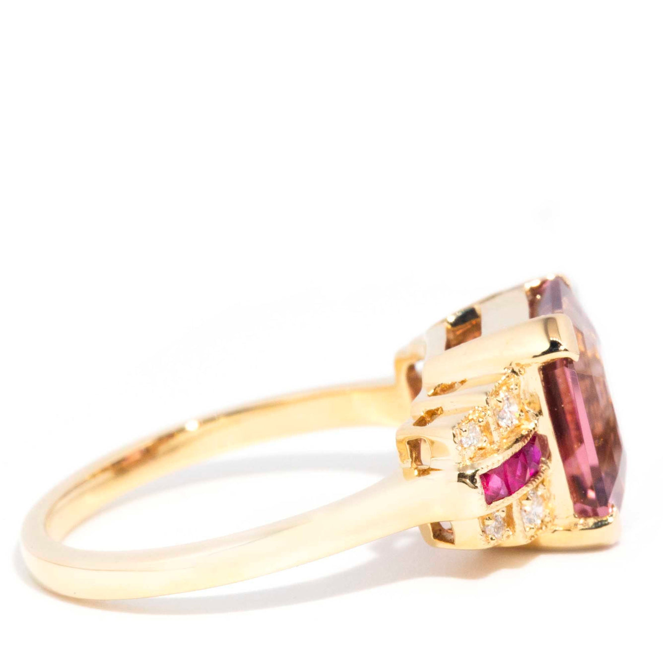 Dorothy 4.21ct Pink Tourmaline Ruby & Diamond 18ct Gold Ring* GTG Rings Imperial Jewellery