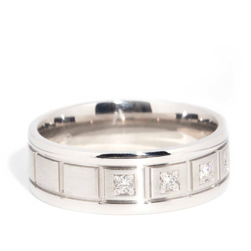 Drake Platinum Diamond Set Minimalist Ring Rings Imperial Jewellery 