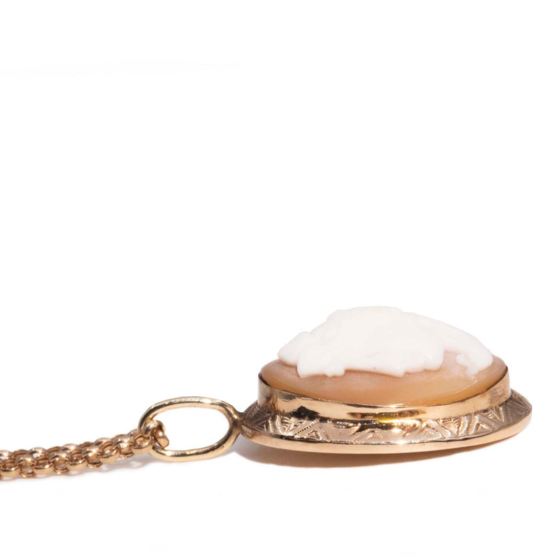 Drusilla 9ct Gold Lava Stone Cameo Pendant & Chain* OB Gemmo $ Pendants/Necklaces Imperial Jewellery 