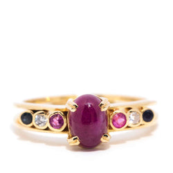 Easton 18ct Gold Treated Ruby Sapphire & Diamond Ring* LB Rings Imperial Jewellery Imperial Jewellery - Hamilton 
