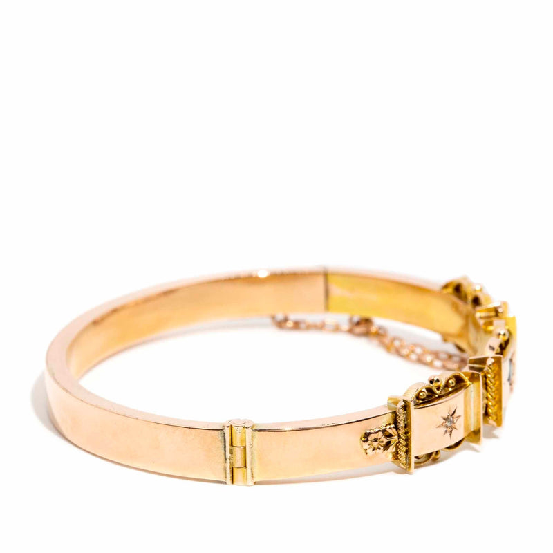 Easton 1930s Sapphire & Diamond Hinged Bracelet 9ct Gold* DRAFT Bracelets/Bangles Imperial Jewellery 